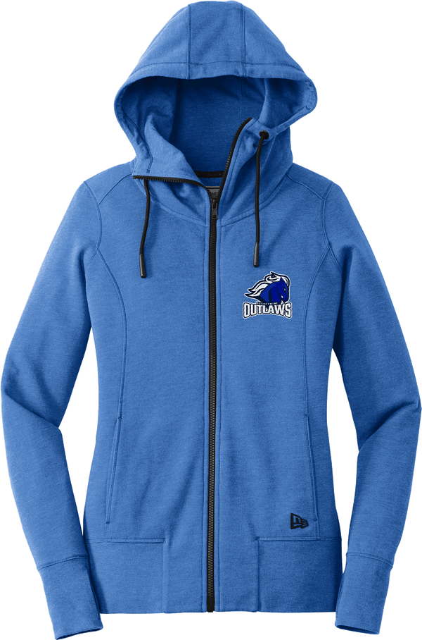 Brandywine Outlaws New Era Ladies Tri-Blend Fleece Full-Zip Hoodie